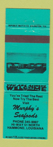Matchbook Cover - Murphy's Seafoods Hammonds LA TEAL