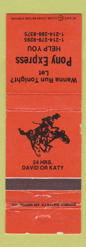 Matchbook Cover - Pony Express
