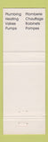 Matchbook Cover - Crane Bathroom Fixtures Sink Canada