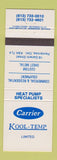 Matchbook Cover - Carrier Heating Pembroke ON
