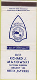 Matchbook Cover - Richard Makowski Ohio Jaycees WEAR 30 Strike