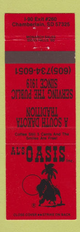 Matchbook Cover - Al's Oasis Chamberlain SD