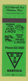 Matchbook Cover - 3D Service Cheyenne WY GREEN