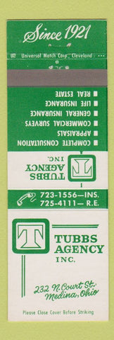 Matchbook Cover - Tubbs Insurance Agency Medina OH