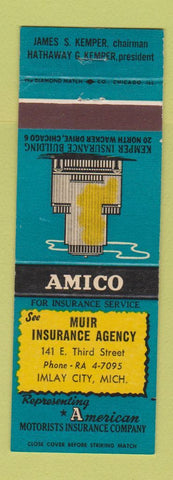 Matchbook Cover - AMICO Insurance Muir Imlay City MI
