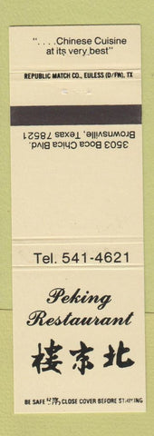 Matchbook Cover - Peking Chinese Restaurant Brownsville TX