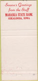 Matchbook Cover - Mahaska State Bank Oskaloosa IA 30 Strike