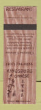 Matchbook Cover - Kingsburg Chinese Restaurant Boynton Beach FL
