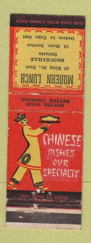 Matchbook Cover - Modern Lunch Chinese Brockville ON WEAR