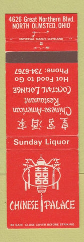 Matchbook Cover - Chinese Palace Restaurant North Olmsted OH