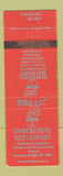 Matchbook Cover - Chinese Bowl Restaurant Saratoga Springs NY WEAR