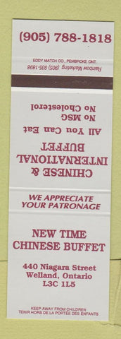 Matchbook Cover - New Time Chinese Buffet Welland ON