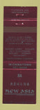 Matchbook Cover - New Asia Chinese Restaurant San Francisco CA