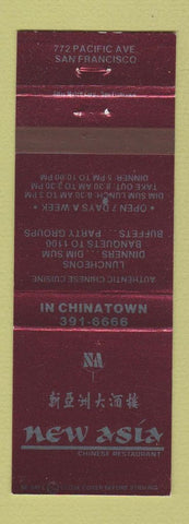 Matchbook Cover - New Asia Chinese Restaurant San Francisco CA