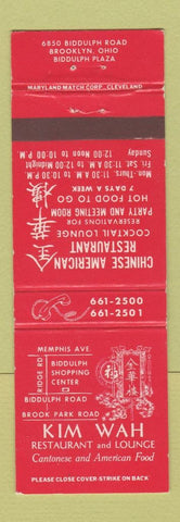 Matchbook Cover - Kim Wah Chinese Restaurant Brooklyn OH