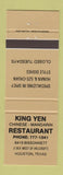 Matchbook Cover - King Yen Chinese Restaurant Houston TX