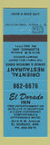 Matchbook Cover - El Dorado Inn Chinese El Dorado AR