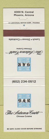 Matchbook Cover - Autumn Court Chinese Restaurant Phoenix AZ