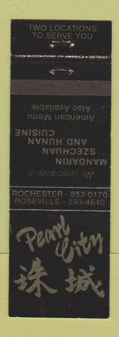 Matchbook Cover - Pearl City Chinese Restaurant Rochester Roseville MI