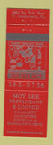 Matchbook Cover - Moy Lee Chinese Restaurant Fort Lauderdale FL