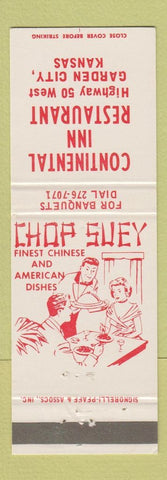 Matchbook Cover - Continental Inn Restaurant Garden City KS Chinese