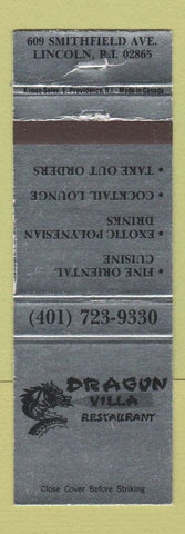 Matchbook Cover - Dragon Villa Chinese Restaurant Lincoln RI