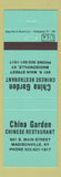 Matchbook Cover - China Garden Chinese Restaurant Madisonville KY