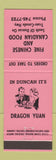 Matchbook Cover - Dragon Yuan Chinese Restaurant Duncan BC PINK