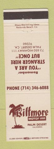 Matchbook Cover - Biltmore Motor Inn Palm Desert CA