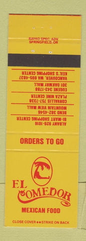 Matchbook Cover - El Comedor Mexican Food Albany Bend Corvallis Eugene OR