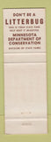 Matchbook Cover - Minnesota State Parks Don't Litter