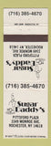 Matchbook Cover - Sugar Daddy's Rochester NY