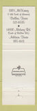Matchbook Cover - Andrew's Dallas Addison TX