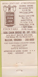 Matchbook Cover - Evans Farm Inns McLean VA 30 Strike