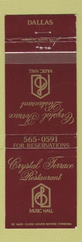 Matchbook Cover - Crystal Terrace Restaurant Dallas TX