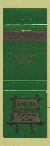 Matchbook Cover - China Garden Chinese Restaurant San Angelo TX