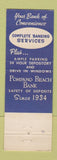 Matchbook Cover - Pompano Beach Bank FL