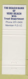 Matchbook Cover - Beach Bank of Vero Beach FL