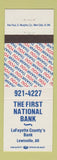 Matchbook Cover - First National Bank Lewisville AR