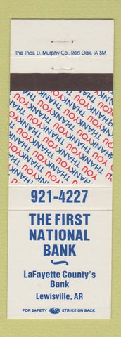 Matchbook Cover - First National Bank Lewisville AR