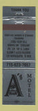 Matchbook Cover - A's R&R Motel Antigo WI