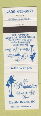 Matchbook Cover - Polynesian Beach Golf Resort Myrtle Beach SC