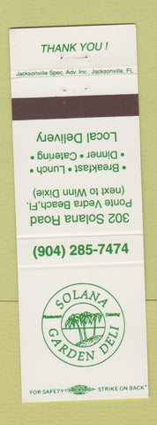 Matchbook Cover - Solana Garden Deli Ponte Vedra Beach FL