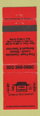 Matchbook Cover - China Garden Chinese Restaurant  WEAR