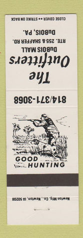 Matchbook Cover - The Outfitters Sporting Goods DuBois PA WHITE