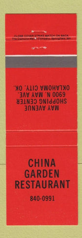 Matchbook Cover - China Garden Restaurant Chinese Oklahoma City OK