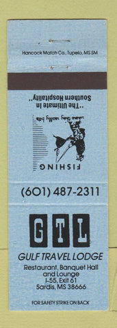Matchbook Cover - Gulf Travel Lodge Sardis MS