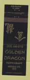 Matchbook Cover - Golden Dragon Restaurant Chinese Mayfield Heights OH