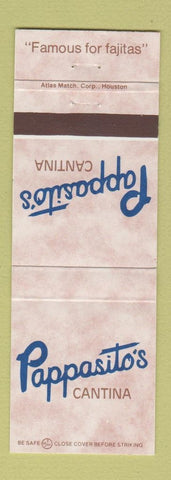 Matchbook Cover - Pappasito's Cantina Mexican Houston Austin San Antonio TX