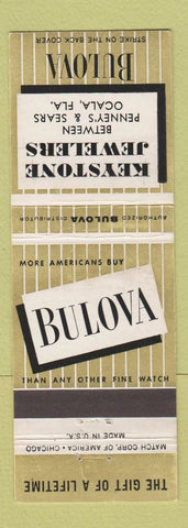 Matchbook Cover - Bulova Watches Keystone Jewelry Ocala FL